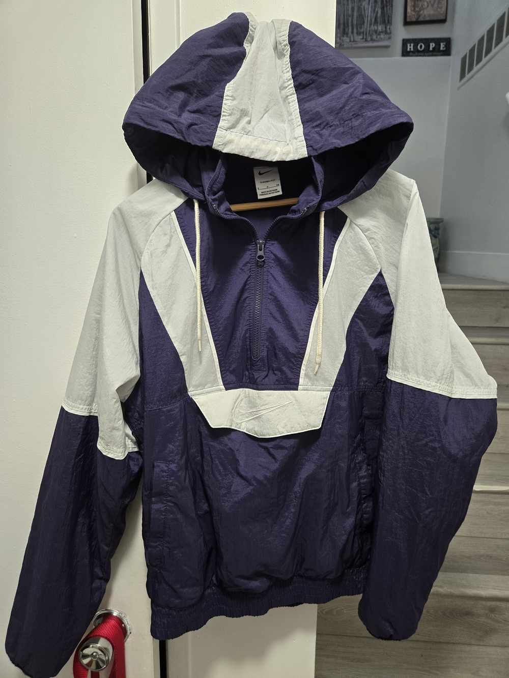Nike Purple & White Hooded Windbreaker Pullover